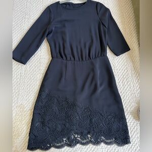 REISS Elegant Black Lace Dress